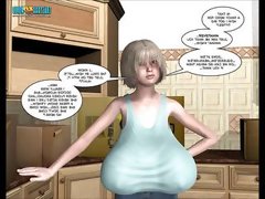 Big titted 3d chick ride a huge size
