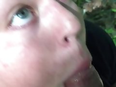 Mistress devon sucking cock in the woods