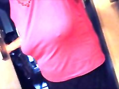 Braless saggy boobs on granny part 2