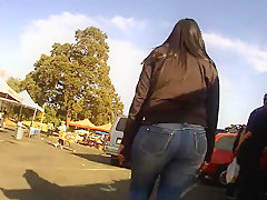 Phat mexican ass in tight jeans