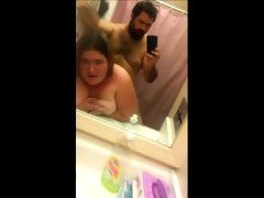 Amateur fattie rammed in the bathroom